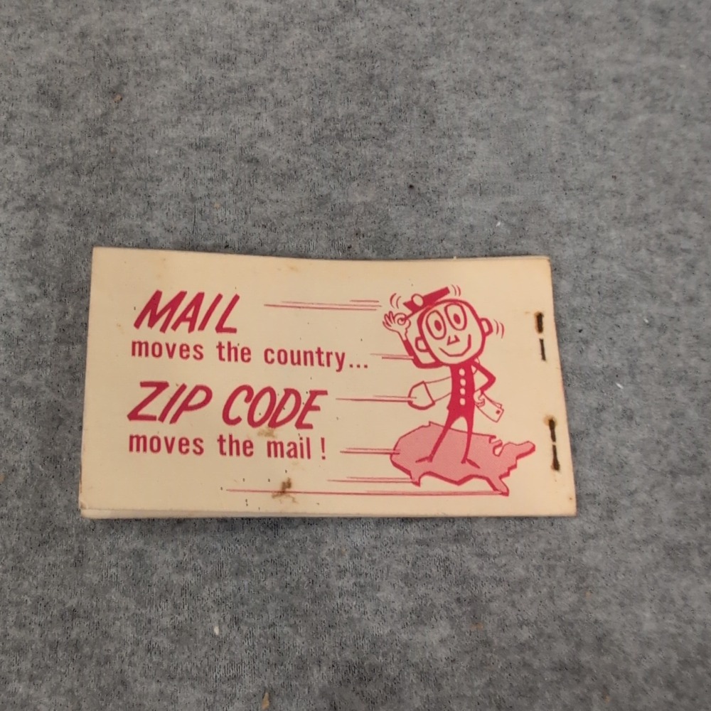 Vintage US Airmail Empty Stamp Booklet Cover Mr ZIP 10 Cent Stamps Graphics VG - Picture 4 of 5